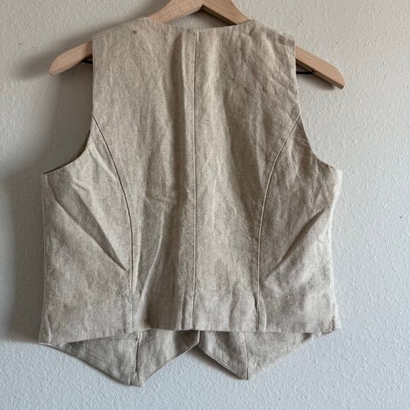 Women’s Buttoned Tan Vest - A New Day Small - Business Tailored Structured - Picture 2 of 6